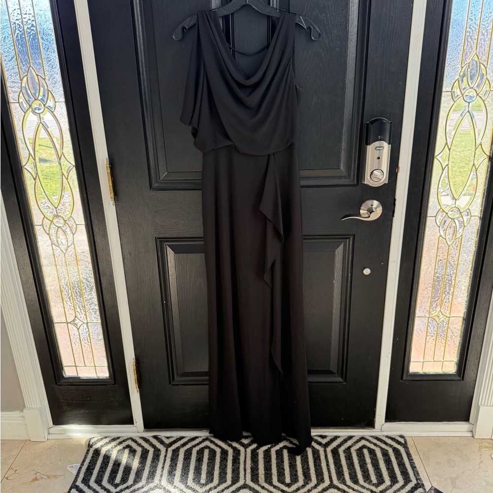 BCBGMaxAzria Black Draped Maxi Dress